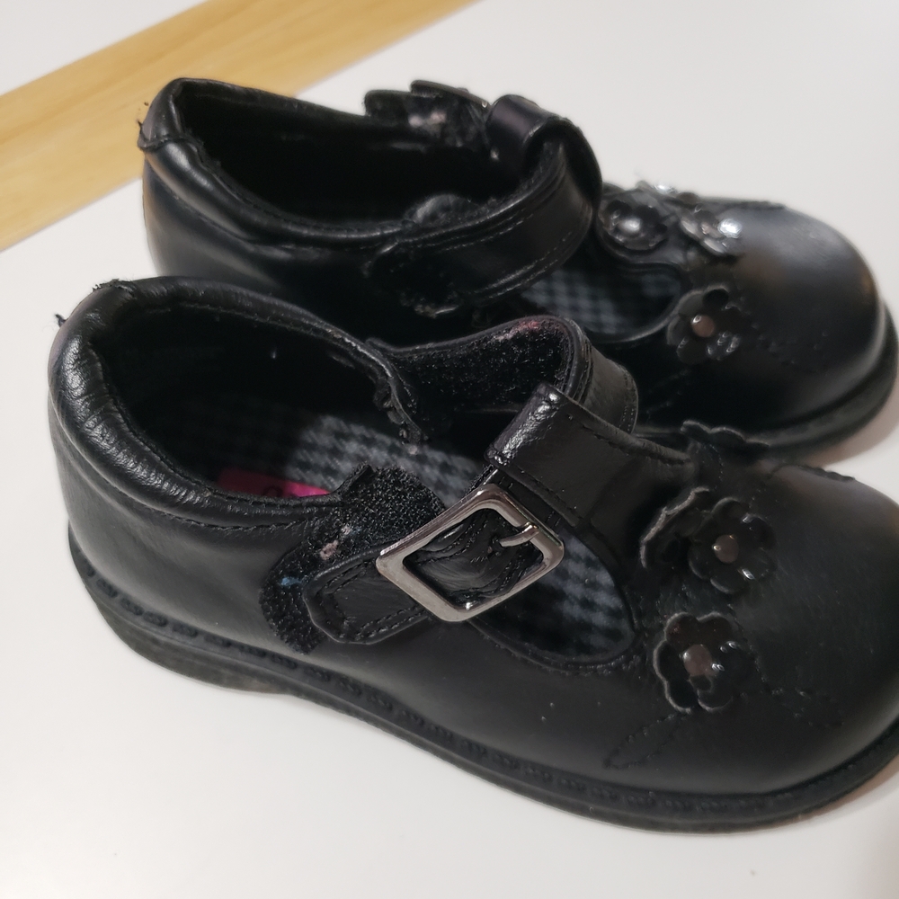 Rachel Black Floral Kids Dress Shoes